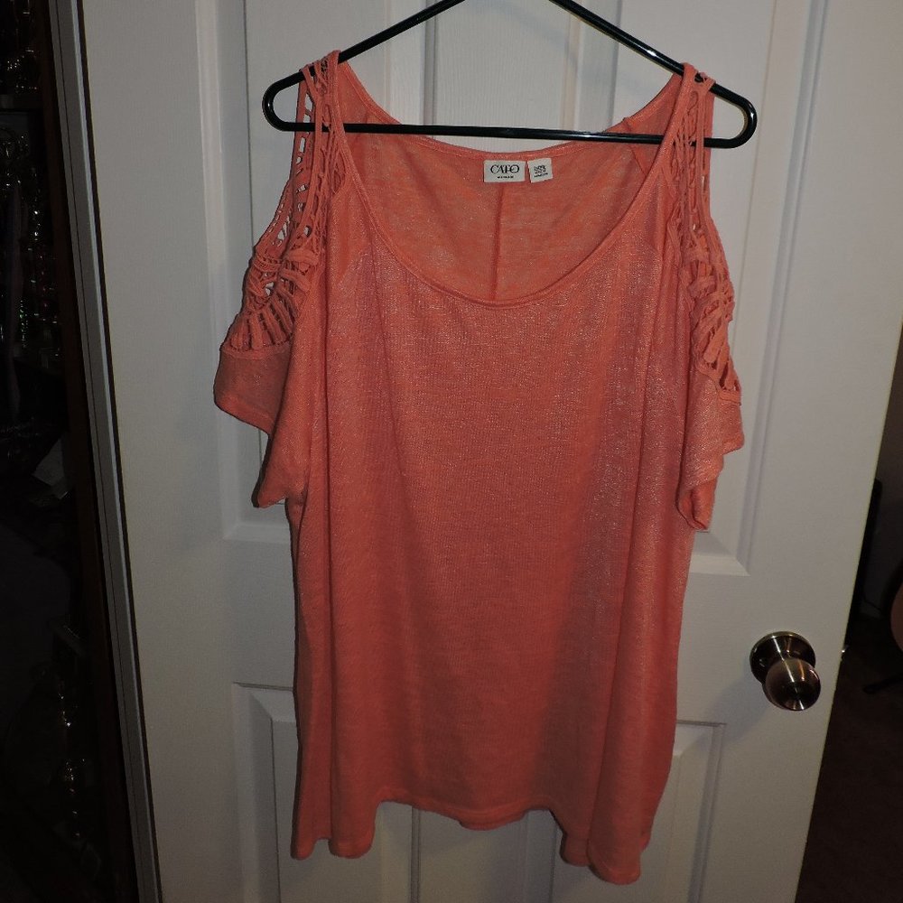 Cato cold shoulder short sleeve tunic - 26/28W